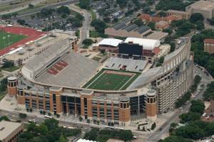 Avian Averting System client installation picture of Darrell Royal Stadium in Austin Texas